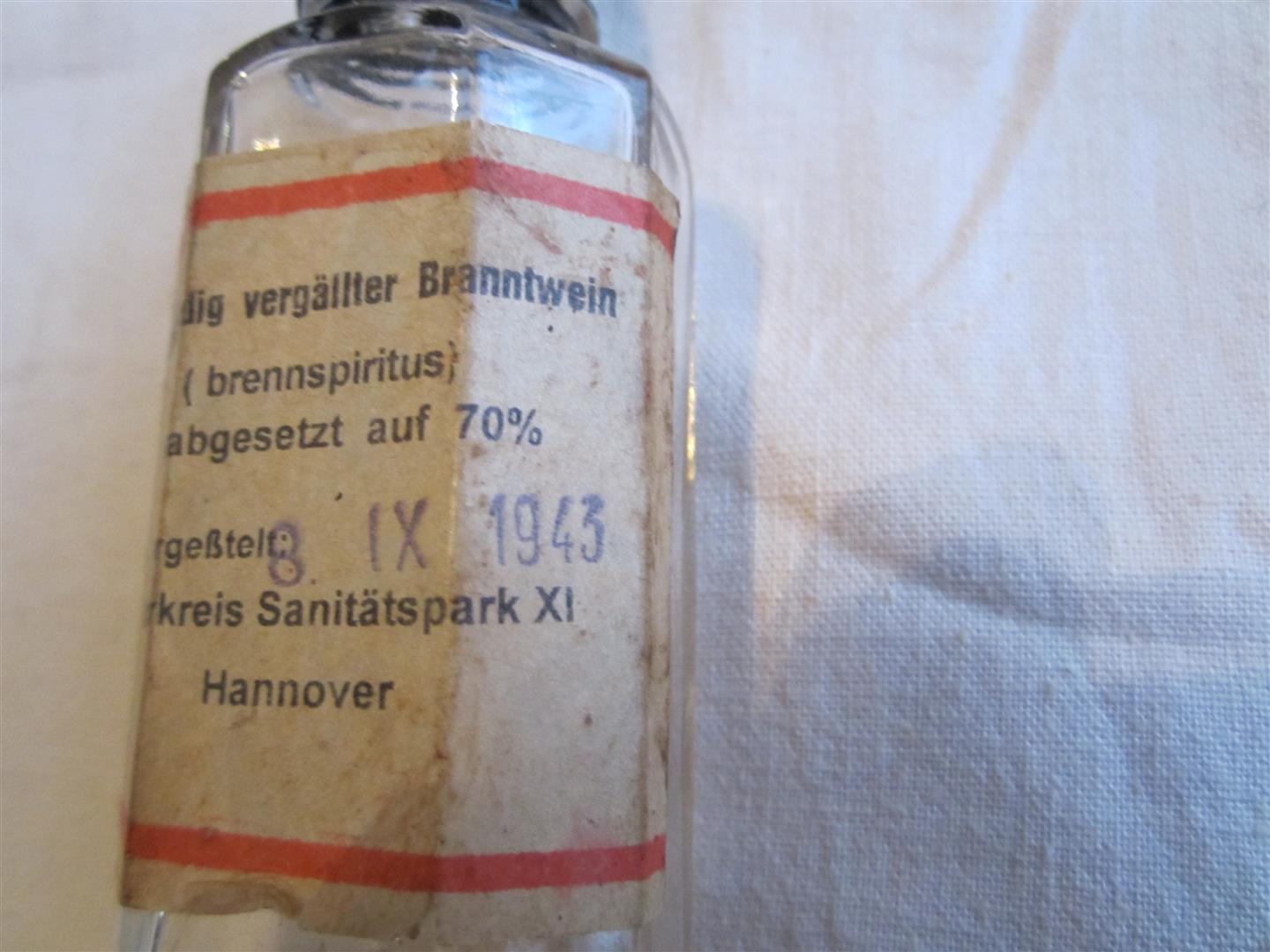 Captain Jacks Militaria WW2 German Medical 'Brennspiritus' Bottle